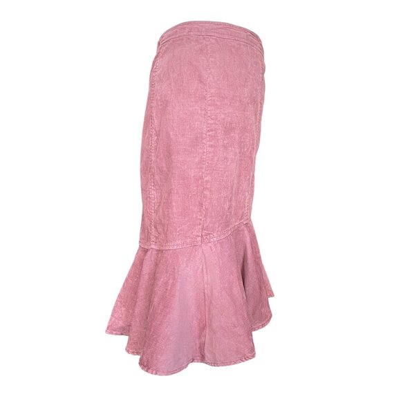 Pilcro & the Letterpress Pink Corduroy Flounce-Hem Skirt – Size 2 - Picture 2 of 9